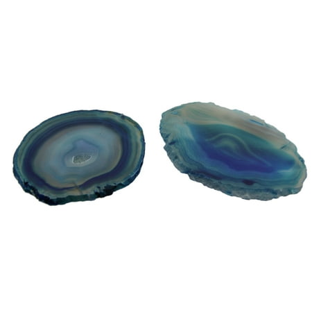 0.25 Slice - Teal Polished Brazilian Agate Slice Natural Edge Stone Coaster