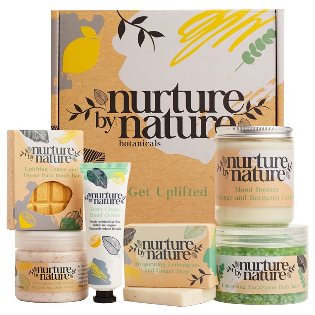 Kit de spa Nurture by Nature Relax & Uplift con sales de baño y bombas