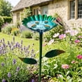 thumbnail image 5 of Metal Flower Pollinator Water Station with Stake, Waterproof Rustproof Garden Stake Feeder, Bright Floral Design for Bees Birds Butterflies, Outdoor Patio Backyard Pollinator Tool, 5 of 6