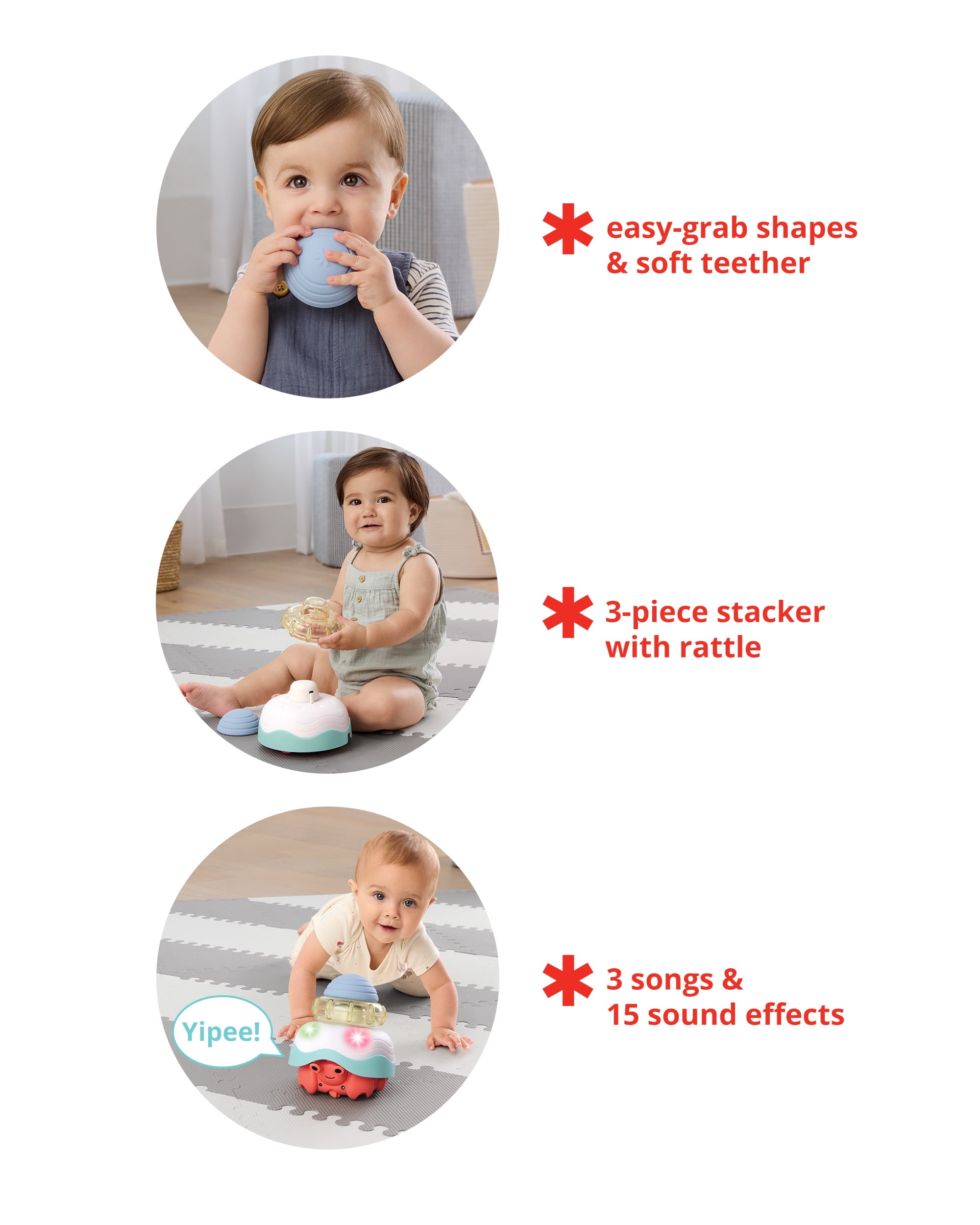 Skip Hop Stack & Crawl 4-in-1 Crab Baby Crawl Toy
