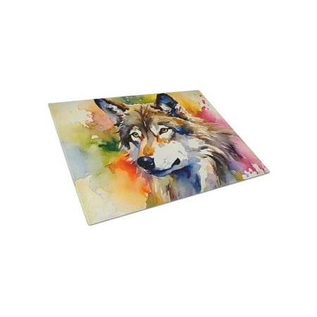 

15 x 12 x 0.2 in. Glass Wolves Wolf Cutting Board - Large