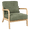 Wood, Green, variant on Ciphrias Accent Chair Arm Chair with Pillow Upholstered Reading Chair Rubberwood Frame Antique Dark Grey for Living Room Bedroom Balcony