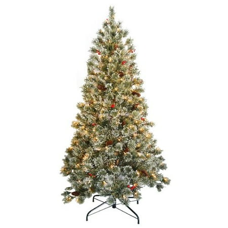 - The Holiday Aisle Crystal Cashmere 6' Green Pine Artificial Christmas Tree with 200 Clear Lights with Stand