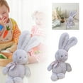 thumbnail image 2 of Lavender Easter Bunny Plush - Purple Fluffy Rabbit Stuffed Animal With Satin Bow For Easter & Birthday Gifts(Gray-9.8In)#4609, 2 of 6