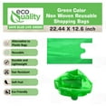 thumbnail image 2 of EcoQuality Reusable Eco-Friendly Green Grocery T-Shirt Shopping Bags, Non Woven Large, Durable, Recyclable, Foldable, Portable Shopping Tote Bags, USA MADE (25), 2 of 7