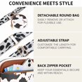 thumbnail image 3 of FALAN MULE Women's Leather Crossbody Bag, Cow Print Cell Phone Purse, Triple Zip Pocket, Adjustable Shoulder Strap, 3 of 8
