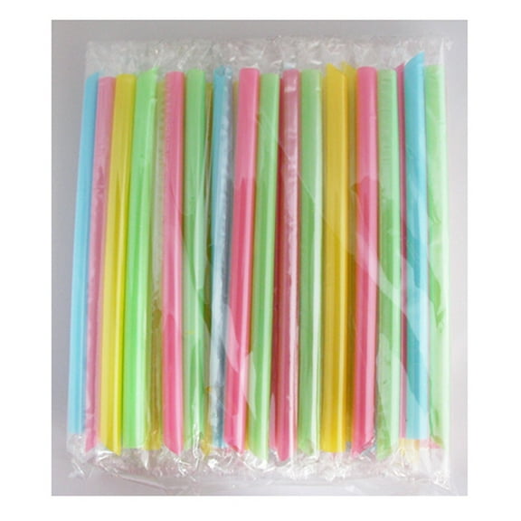 120 Super Wide Milkshake Straws - 8" [ Individually Wrapped ]