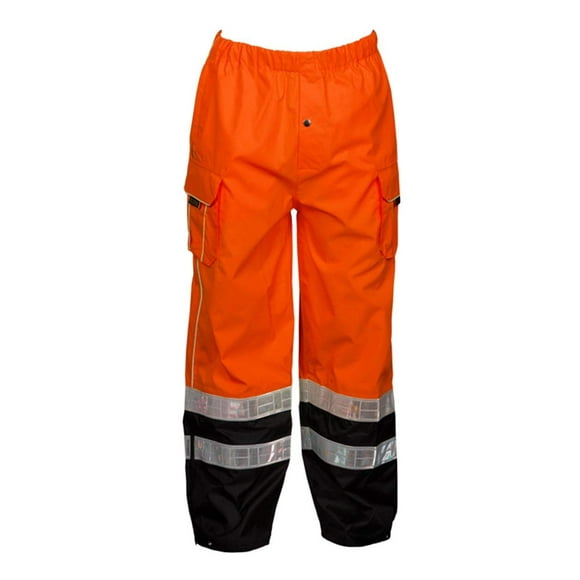 Kishigo RWP107 Brilliant Series High-Viz Rainwear Pant, Fits 4X-Large and 5X-Large, Orange
