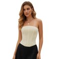 thumbnail image 1 of Bustier Sans Bretelles pour Femmes, Sans Manches, Couleur Unie, à Armatures, 1 of 8