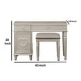 thumbnail image 5 of Benzara Seraph Vanity Set Featuring Stool And Mirror Silver, 5 of 5