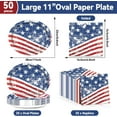 thumbnail image 2 of 4th of July Oval Paper Plates 11inch Paper Plate and Napkin, Dish Tray American Flag Supplies Party Decoration Patriotic Supplies for Independence Veterans Labor Day Memorial Day Tableware, 25 Guest, 2 of 14