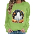 thumbnail image 2 of Frostluinai Women's Ghost Sweater Crweneck Sweatshirts Fall Holiday Pullover Top Halloween Long Sleeve Graphic Sweat Shirts, 2 of 6