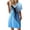 Blue, variant on Women's Floral Print V-Neck Short Sleeve Casual Dress with Pocket, Pullover Summer Dress, Lightweight Comfort Fit, Fashion Ladies Clothing,Green,M