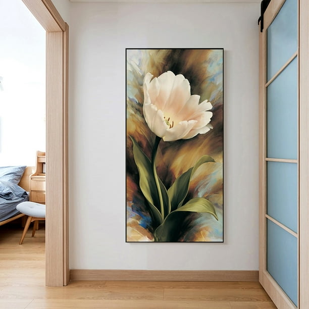 Lienzos Decorativos 100x70cm Cuadro Sobre Lienzo Moderno Tulipanes Ramo Flores Rocío Grande Dormitorio Cocina Cuadros Pared Imágenes Cuadros Decoracion Salon Wall Art Prints Decor AA100x70-2526