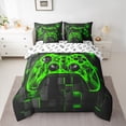 thumbnail image 2 of Castle Fairy Gamer Bedding Comforter Set,Geometric Futuristic Cubes King Bedding Sets, 2 of 8