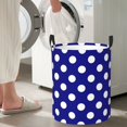 thumbnail image 4 of Large Laundry Basket with Handles - Navy And White Polka Dot Kids Baby Dirty Clothes Laundry Hamper for Bedroom Aesthetic, 4 of 5