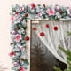 thumbnail image 5 of Adornos navideños, adornos para árbol de Navidad, ratán blanco flocado decorativo para puerta, escalera, pasamanos, ramas de pino, ratán de imitación., 5 of 9
