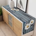 thumbnail image 4 of Retro Daisy Table Runner - 72 Inch Long, Kitchen Dining Table Runner Dresser Scarves, Country Botanical Floral Butterfly Wooden Farmhouse Decor for Coffee Tables Wedding Party Banquet, 4 of 8