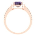 thumbnail image 4 of Clara Pucci 14K Rose Gold 2.27ct Alexandrite Solitaire with Accents Ring, 4 of 7