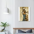 thumbnail image 3 of Nawypu  Africa American Canvas Wall Art Traditional African Women Picture Ethnic Tribe Lady Dancers Paintings Print Abstract Grey Yellow Artwork Stretched and Framed for Home 16x20in, 3 of 4