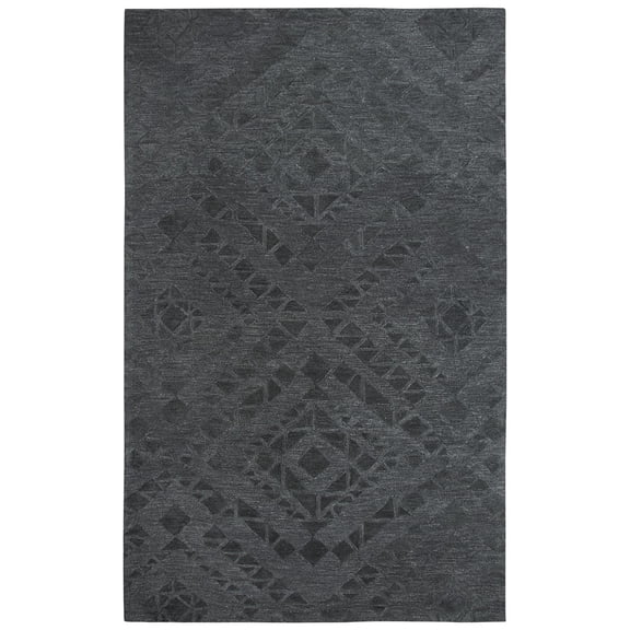 Alora Decor Emerson 5' x 8' Diamond Dk. Grey/Gray/Rust/Blue Hand-Tufted Area Rug