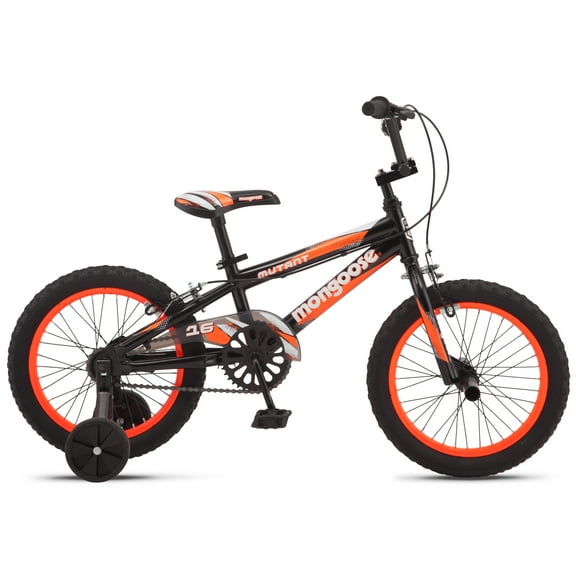 Mongoose Mutant Kids BMX Style Boys Bike, 16-in. Wheels, Kids Ages 3 - 5, Black & Orange