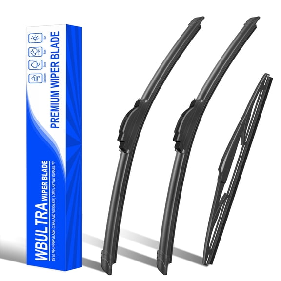 WBULTRA Beam Windshield Wiper Blades 3-Pack, 24" 18" Front & 14" Rear U/J Hook for Mazda CX-5 2013-2016