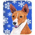 thumbnail image 1 of Basenji Winter Snowflakes Holiday Mouse Pad, Hot Pad Or Trivet, 1 of 1