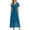 K114-Navy, variant on Ailaofu Summer Women's Fashionable Long Dress, V Neck High Waisted Solid Color Short Sleeve Dress, with Pockets