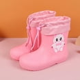 thumbnail image 3 of Gelikeya Girls Rain Boots Cute Cartoon Rubber Boots with Easy Pull Handles Cowboy Boots (Rainwear, Pink, 5-6 Years), 3 of 3
