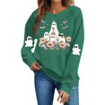 thumbnail image 2 of Meichang Womens Halloween Sweatshirt Ghost Graphic Crewneck Pullover Fall Casual Long Sleeve Holiday Sweatshirts, 2 of 5