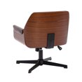 thumbnail image 1 of FOH Silla de Oficina con Madera de Nogal y Base Negra de 4 Puntas, 1 of 8