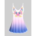 thumbnail image 1 of Top Sin Mangas de Talla Grande con Estampado de Mariposa de Color Degradado Rosegal  Camisetas sin mangas de talla grande, 1 of 5