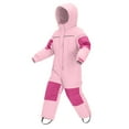 thumbnail image 6 of YunPes Kids Girls Snowsuit One Piece Fleece Lined Color Block Snow Ski Zip Up Hooded Jacket Winter Warm Windproof Jumpsuit, 6 of 9
