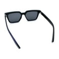 thumbnail image 7 of Locs Retro Beveled Frame Horn Rim Rectangle Gangster Sunglasses Black Blue - Black, 7 of 7
