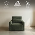 thumbnail image 3 of Ilios Innova | Sofá Cama Individual Reclinable y Convertible, Sillón 2 en 1 de Lino Verde Oscuro con Reposapiés Desplegable, Diseño Moderno, 3 of 9