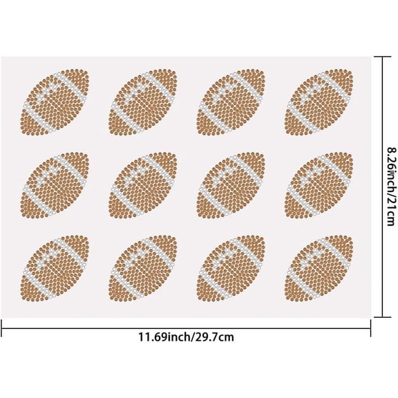 Hotfix Crystal Rhinestones Football Iron on Heat Transfer Bling Small Rugby Self Adhesive Stickers for Clothes Bags Hats Pants Decoration DIY Decals