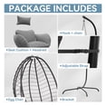 thumbnail image 5 of ALAULM Hanging Swing Egg Chair with Cushioned Headrest and Foldable, Grey - Set of 1, 5 of 11