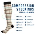 thumbnail image 2 of FORMRS Womens Knee High Socks Casual Long Thick Travel Daily Wear, 2 Pairs, Cream Plaid, 2 of 6