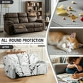 thumbnail image 5 of Xoenoiee White Marble Print Recliner Sofa Covers Recliner Sofa 3 Seater Recliner Couch Covers for 3 Cushion Couch 8 Pieces Washable Stretch Reclining Sofa Slipcovers, 5 of 7