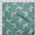 thumbnail image 4 of oneOone Cotton Flex Dusty Teal Green Fabric Kawai Craft Projects Decor Fabric Printed By The Yard 40 Inch Wide, 4 of 5