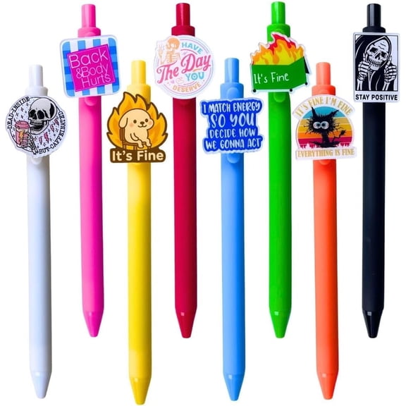 Funny Sarcastic Pens with Sayings 8 Pack