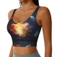 thumbnail image 2 of Pofeuu Red And White Flame Fox Print Sports Bra for Women Sexy Vest Yoga Running Gym Fitness Crop Bras Tops-, 2 of 8