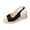 Black, variant on Black Women'S Sandals Casual Comfortable Plus Size Round Toe Open Toe Buckle Wedge Heel Outdoor Indoor Pu Footwear Size 41 Eu Uk 6.5 Us 8.5 0.77 Pounds