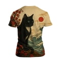 thumbnail image 4 of Rebaike Men's & Women's Artistic Black Cat Graphic T-Shirt, All-Over Print Casual Short Sleeve Tee, 4 of 7