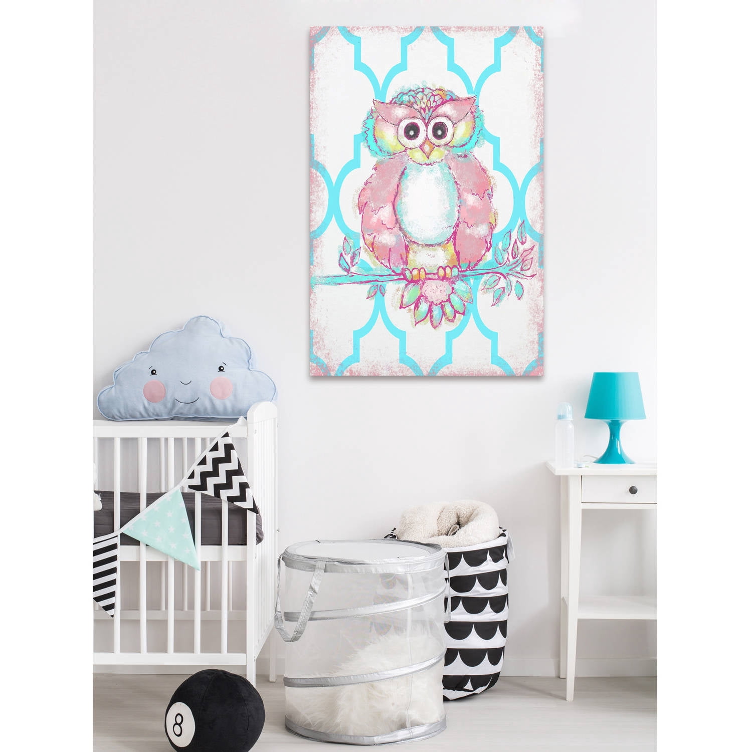 Marmont Hill "Modern Owl 2" by Reesa Qualia Painting Print on Wrapped Canvas
