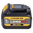 thumbnail image 4 of LONG FIT 20V/60V 9.0Ah MAX Replace for DeWalt 60v Battery, Replace for Dewalt DCB606-2 DCB609 DCB612 DCB206 DCB203, Compatible with dewalt 20V 60V Max Tools and Chargers, 4 of 6