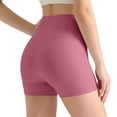thumbnail image 6 of COMVALUE Biker Shorts 6" - High Waisted Workout Running Volleyball Spandex Yoga Womens Pink L, 6 of 9
