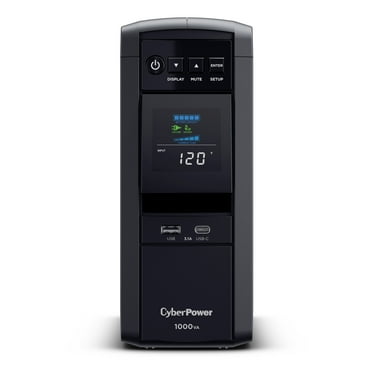 CyberPower CP1000PFCLCD UPS 1000VA/600W, 10 Outlets, LCD Display, 5ft Cord, PFC Sinewave, Black