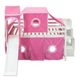 thumbnail image 3 of Aukfa Full Size Loft Bed with Slide - Princess Castle Bed with Stairway Tent Tower for Kids Girls - Pink, 3 of 8
